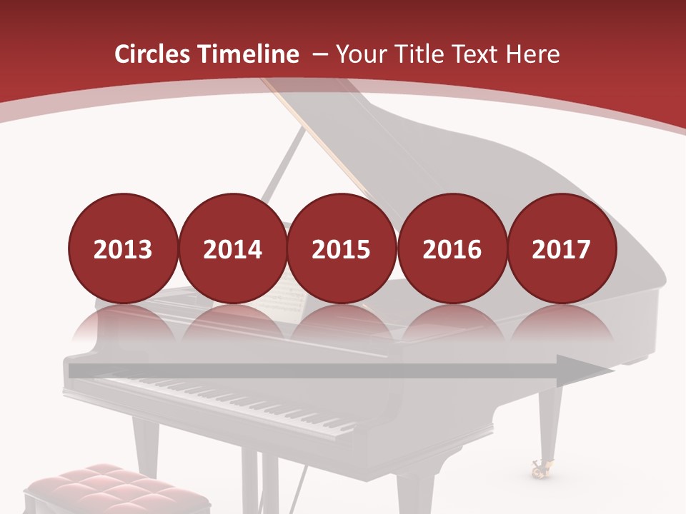 A Black Piano With A Red Seat Next To It PowerPoint Template