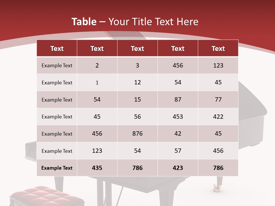 A Black Piano With A Red Seat Next To It PowerPoint Template