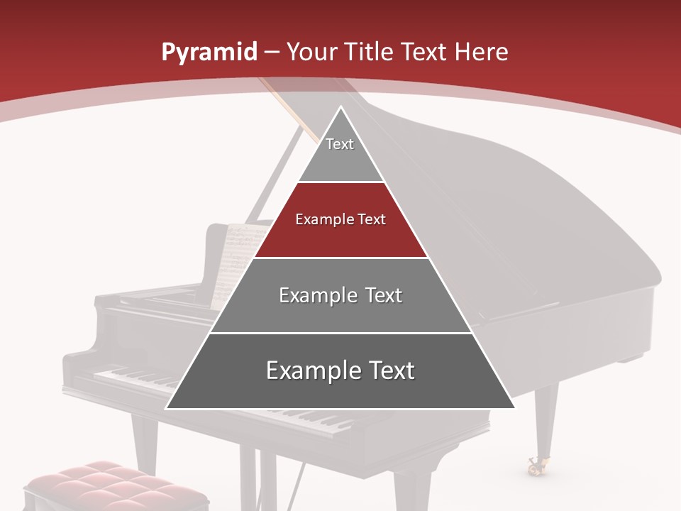A Black Piano With A Red Seat Next To It PowerPoint Template