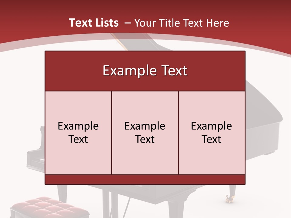 A Black Piano With A Red Seat Next To It PowerPoint Template