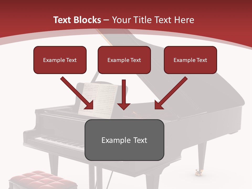 A Black Piano With A Red Seat Next To It PowerPoint Template
