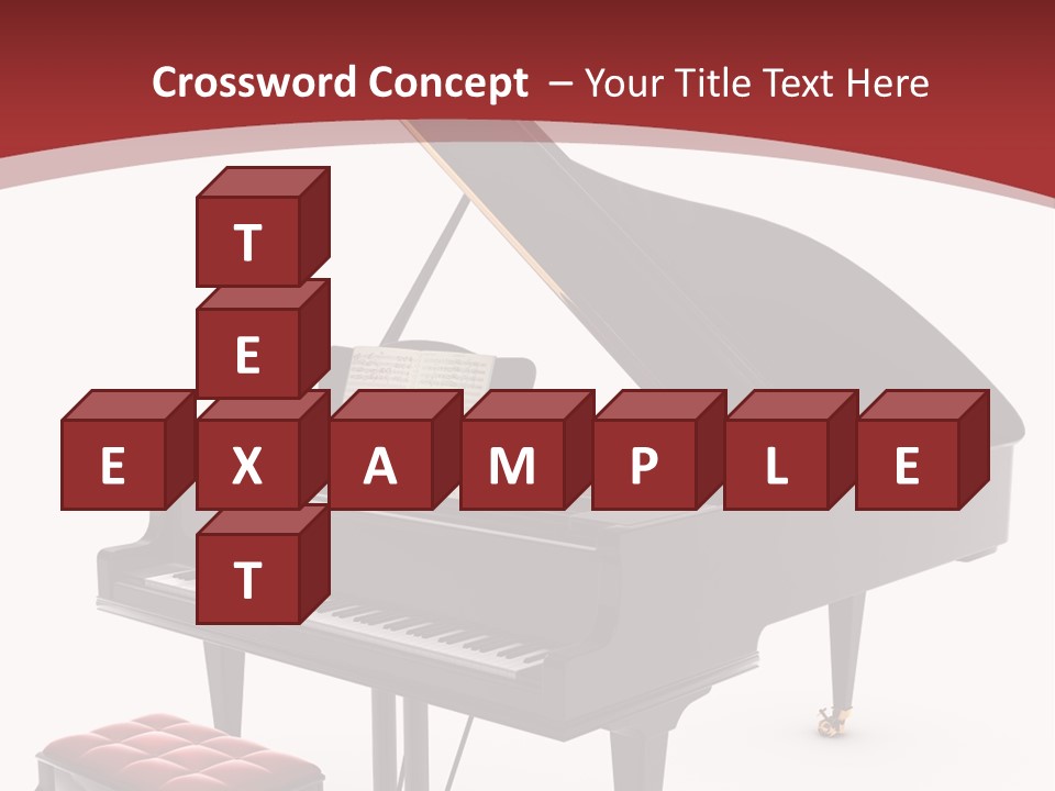 A Black Piano With A Red Seat Next To It PowerPoint Template