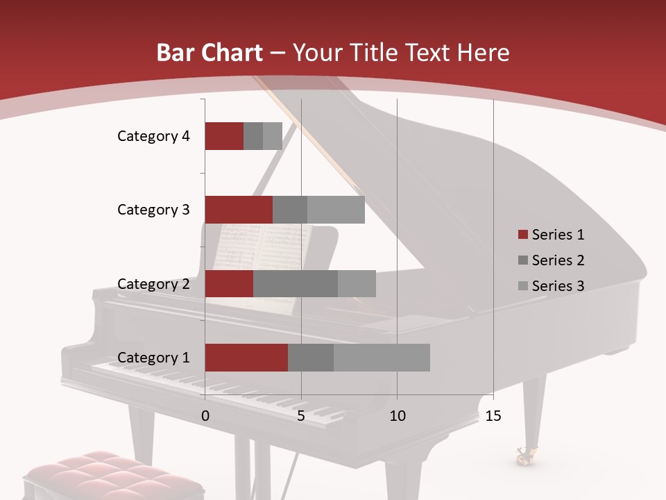 A Black Piano With A Red Seat Next To It PowerPoint Template