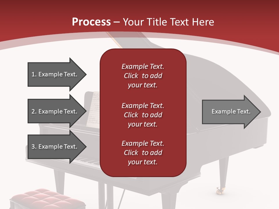 A Black Piano With A Red Seat Next To It PowerPoint Template