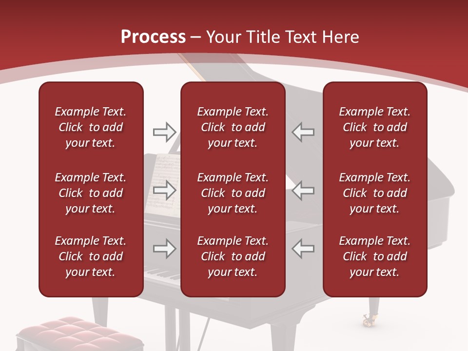 A Black Piano With A Red Seat Next To It PowerPoint Template