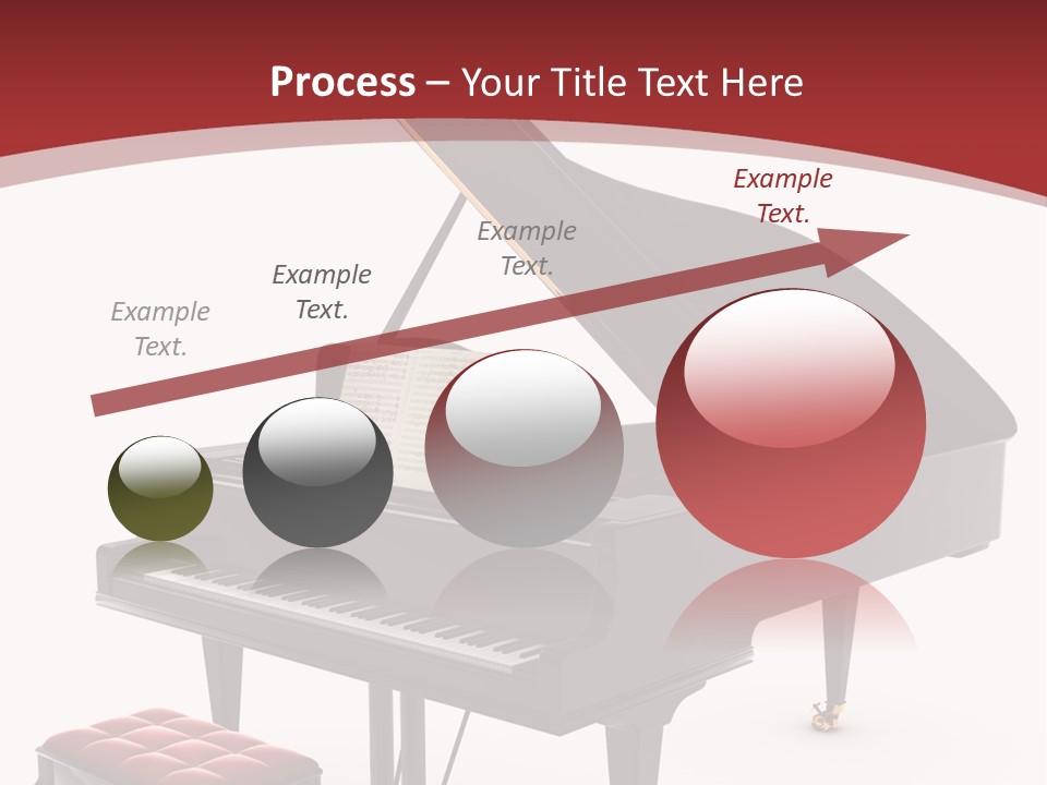 A Black Piano With A Red Seat Next To It PowerPoint Template