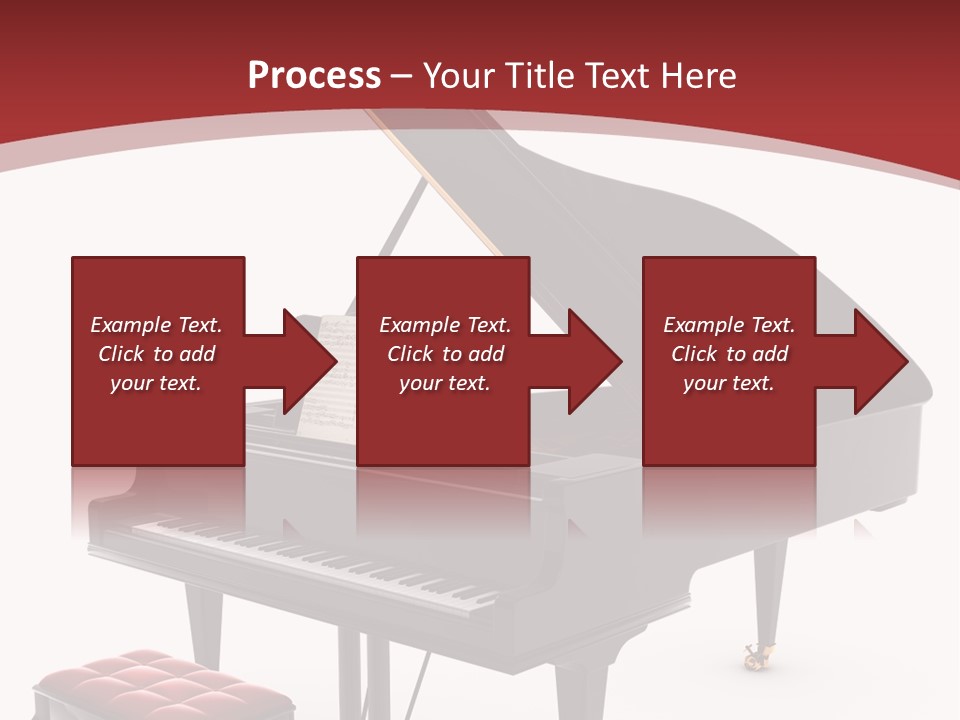 A Black Piano With A Red Seat Next To It PowerPoint Template