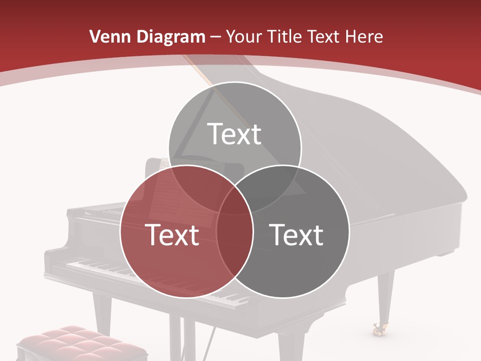 A Black Piano With A Red Seat Next To It PowerPoint Template