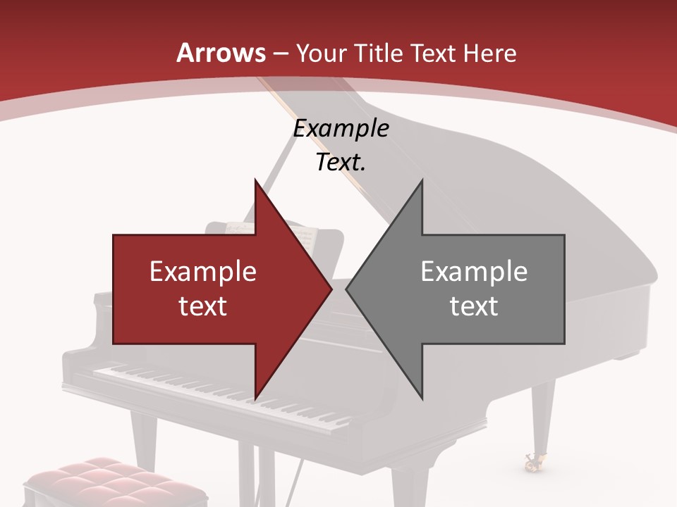 A Black Piano With A Red Seat Next To It PowerPoint Template