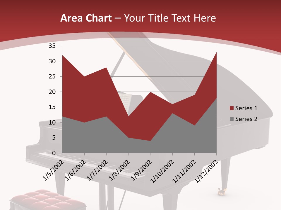 A Black Piano With A Red Seat Next To It PowerPoint Template