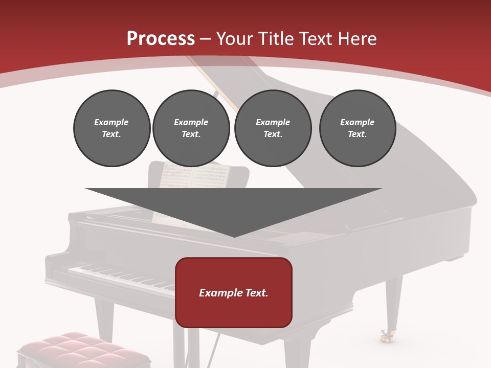 A Black Piano With A Red Seat Next To It PowerPoint Template