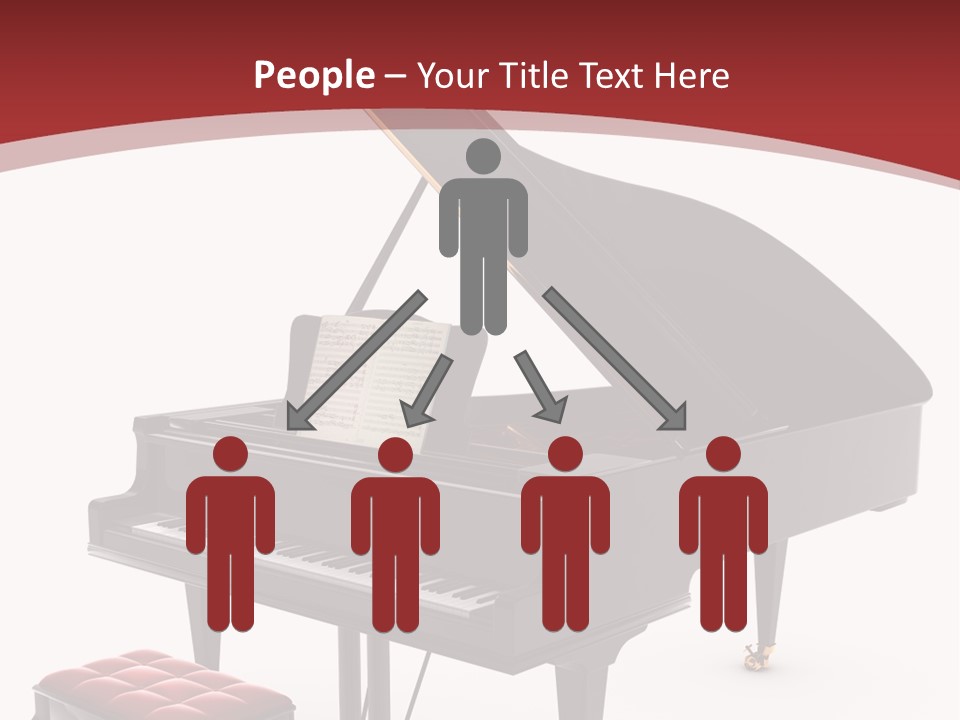 A Black Piano With A Red Seat Next To It PowerPoint Template