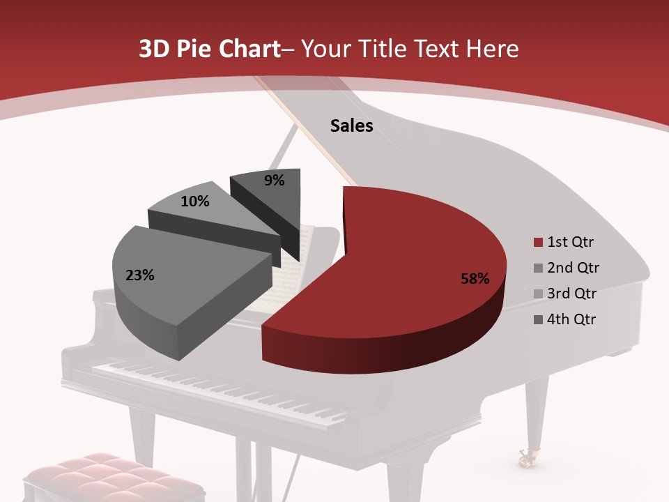 A Black Piano With A Red Seat Next To It PowerPoint Template