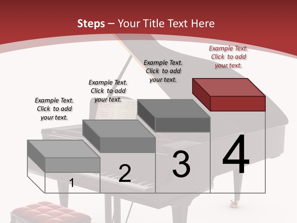 A Black Piano With A Red Seat Next To It PowerPoint Template