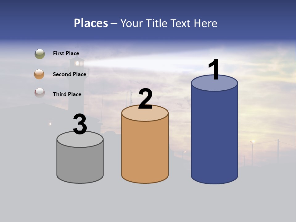 Lighthouse After Sunset Under Mystic Sky PowerPoint Template
