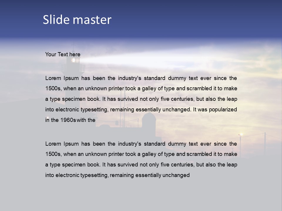 Lighthouse After Sunset Under Mystic Sky PowerPoint Template