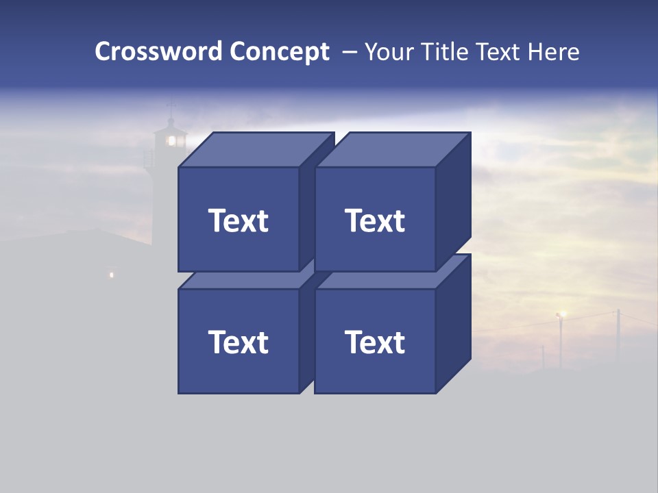 Lighthouse After Sunset Under Mystic Sky PowerPoint Template