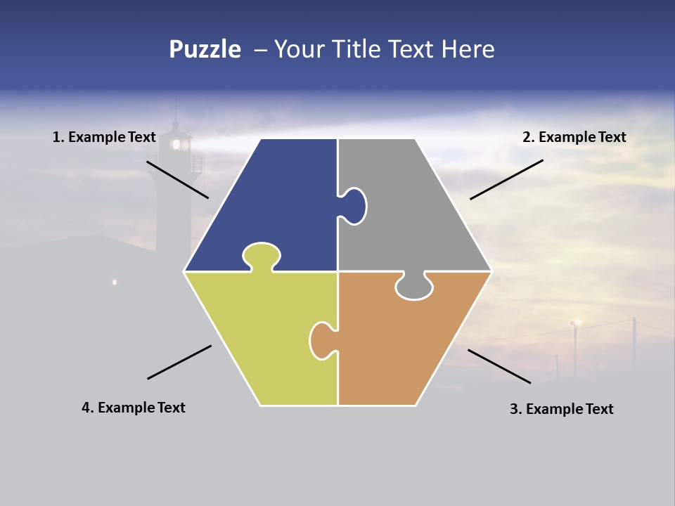 Lighthouse After Sunset Under Mystic Sky PowerPoint Template