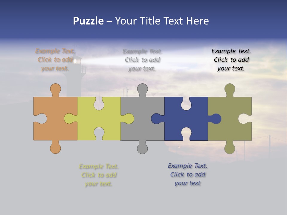 Lighthouse After Sunset Under Mystic Sky PowerPoint Template