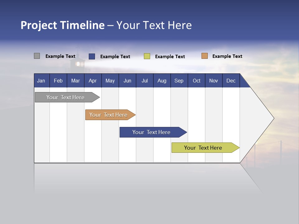 Lighthouse After Sunset Under Mystic Sky PowerPoint Template