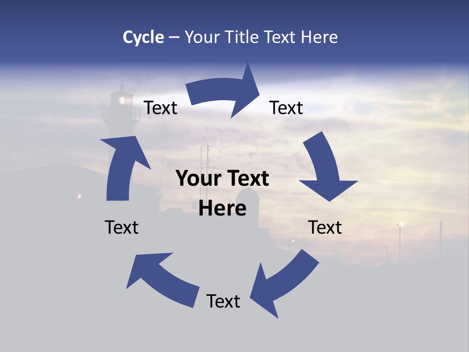 Lighthouse After Sunset Under Mystic Sky PowerPoint Template