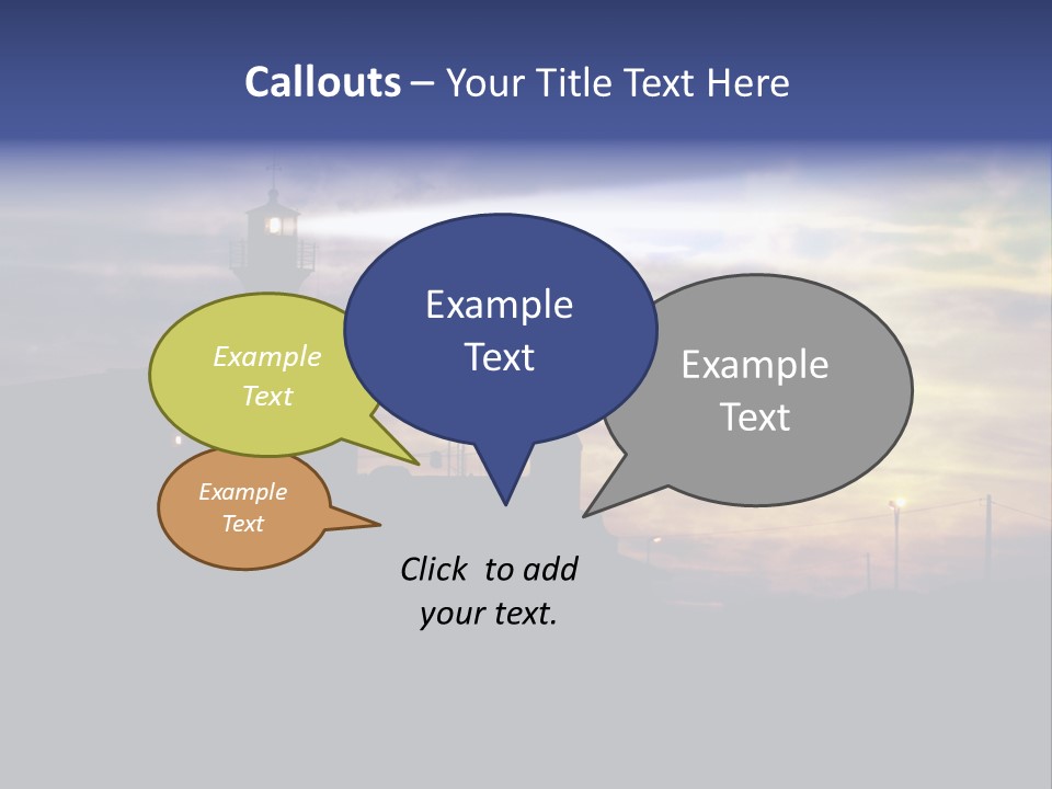 Lighthouse After Sunset Under Mystic Sky PowerPoint Template