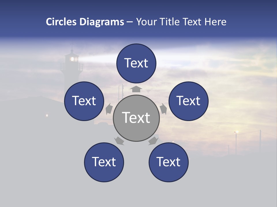 Lighthouse After Sunset Under Mystic Sky PowerPoint Template