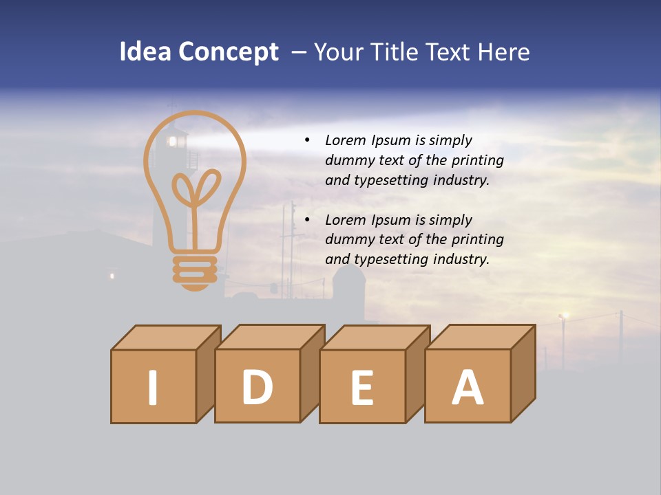 Lighthouse After Sunset Under Mystic Sky PowerPoint Template