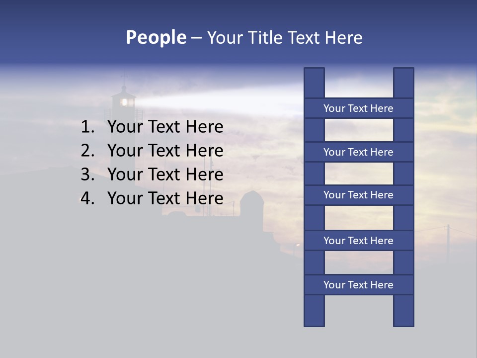 Lighthouse After Sunset Under Mystic Sky PowerPoint Template