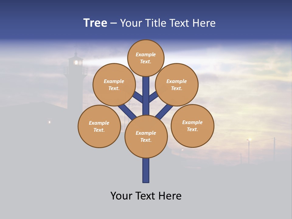 Lighthouse After Sunset Under Mystic Sky PowerPoint Template
