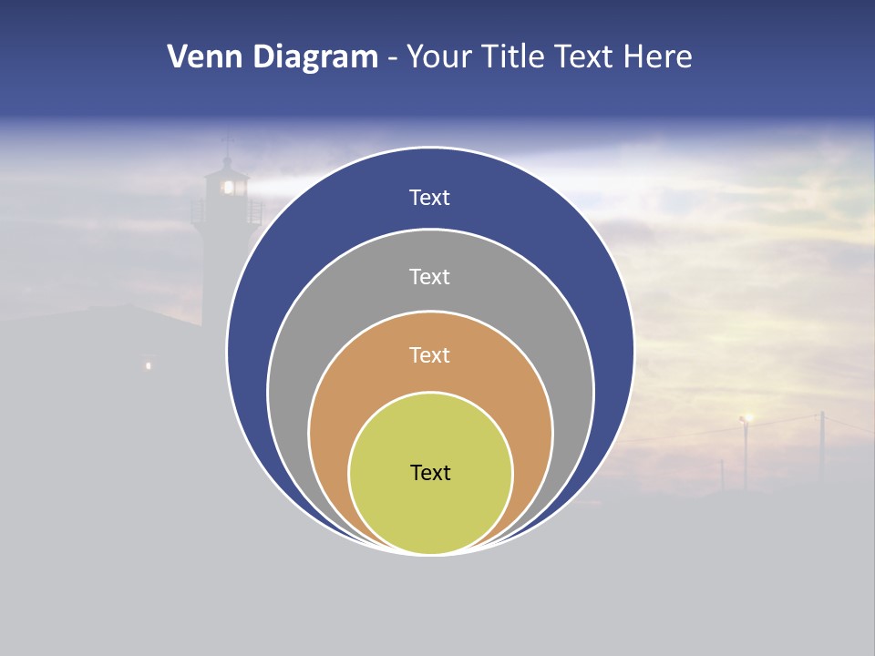 Lighthouse After Sunset Under Mystic Sky PowerPoint Template