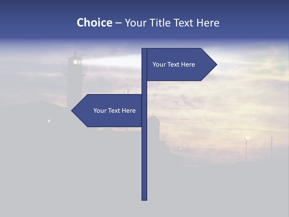 Lighthouse After Sunset Under Mystic Sky PowerPoint Template
