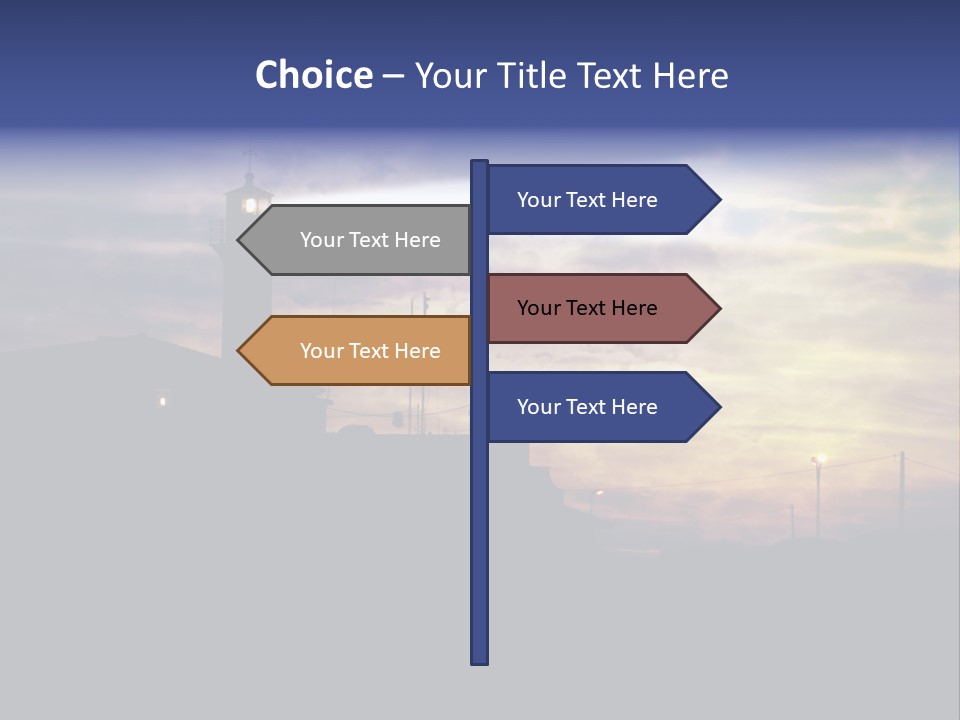 Lighthouse After Sunset Under Mystic Sky PowerPoint Template