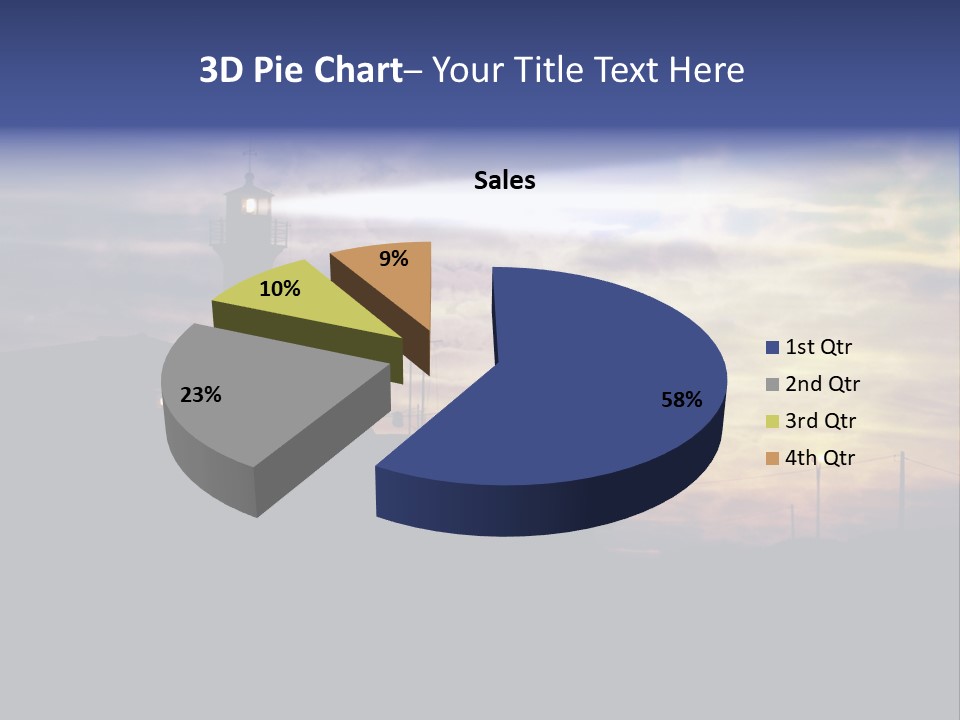 Lighthouse After Sunset Under Mystic Sky PowerPoint Template