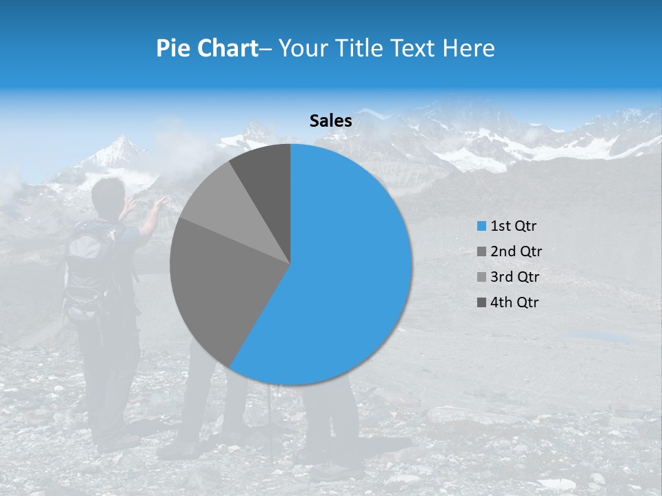 Group Of Hikers Enjoying Beautiful Landscape Of Swiss Alps PowerPoint Template