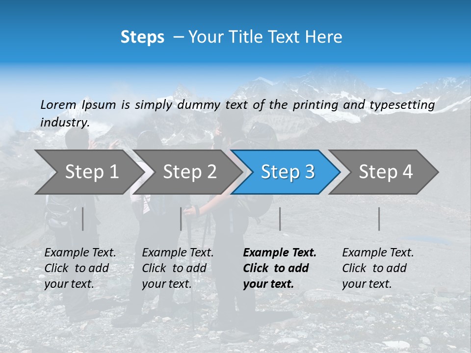 Group Of Hikers Enjoying Beautiful Landscape Of Swiss Alps PowerPoint Template