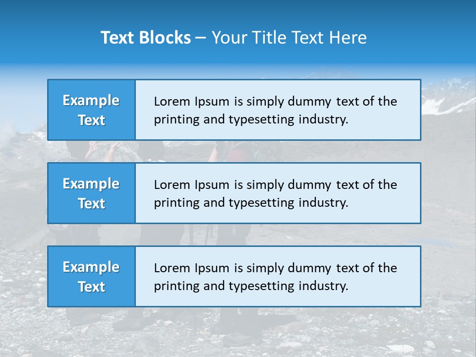 Group Of Hikers Enjoying Beautiful Landscape Of Swiss Alps PowerPoint Template