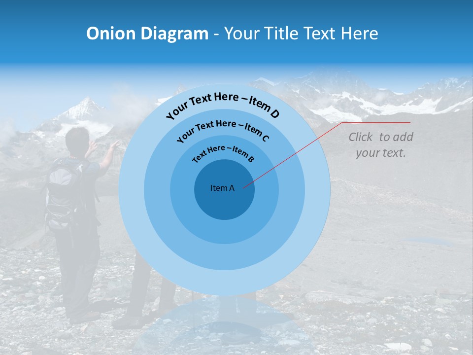 Group Of Hikers Enjoying Beautiful Landscape Of Swiss Alps PowerPoint Template