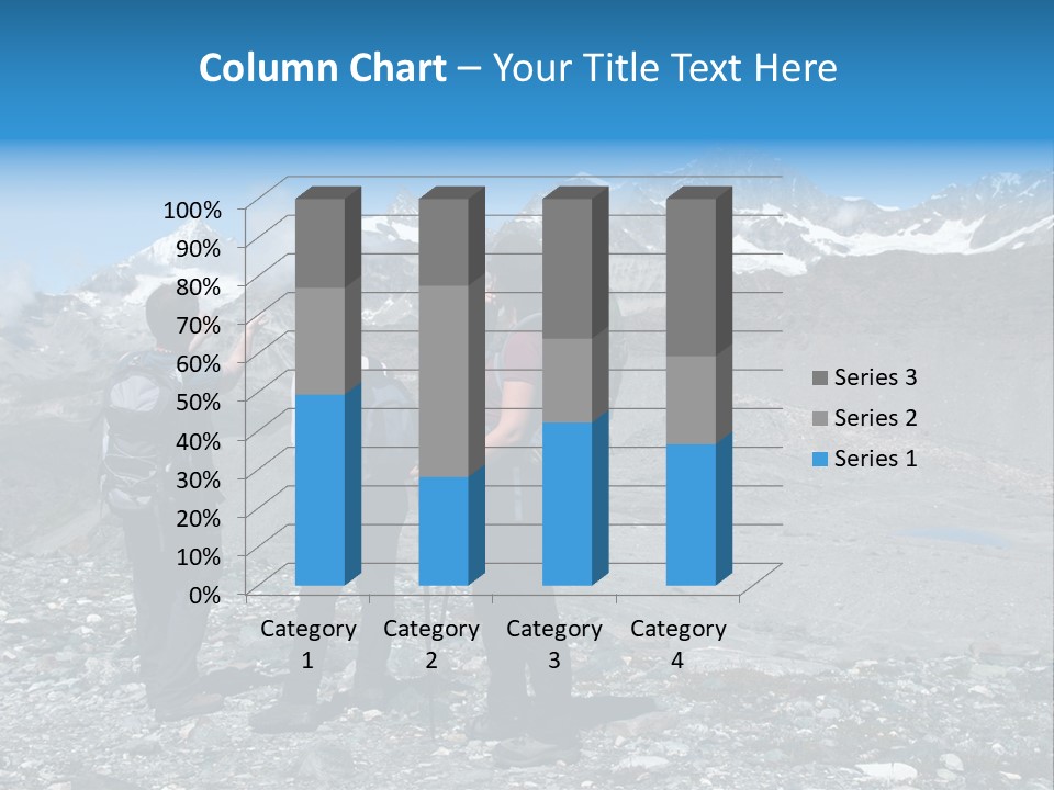 Group Of Hikers Enjoying Beautiful Landscape Of Swiss Alps PowerPoint Template
