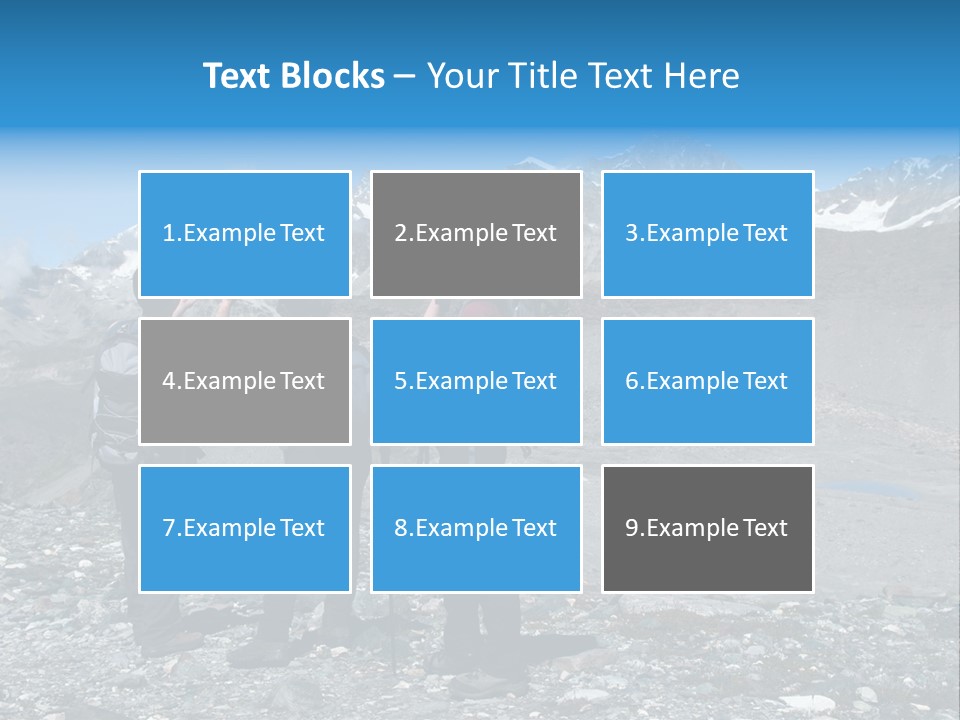 Group Of Hikers Enjoying Beautiful Landscape Of Swiss Alps PowerPoint Template