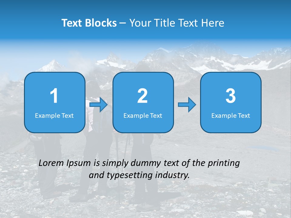 Group Of Hikers Enjoying Beautiful Landscape Of Swiss Alps PowerPoint Template