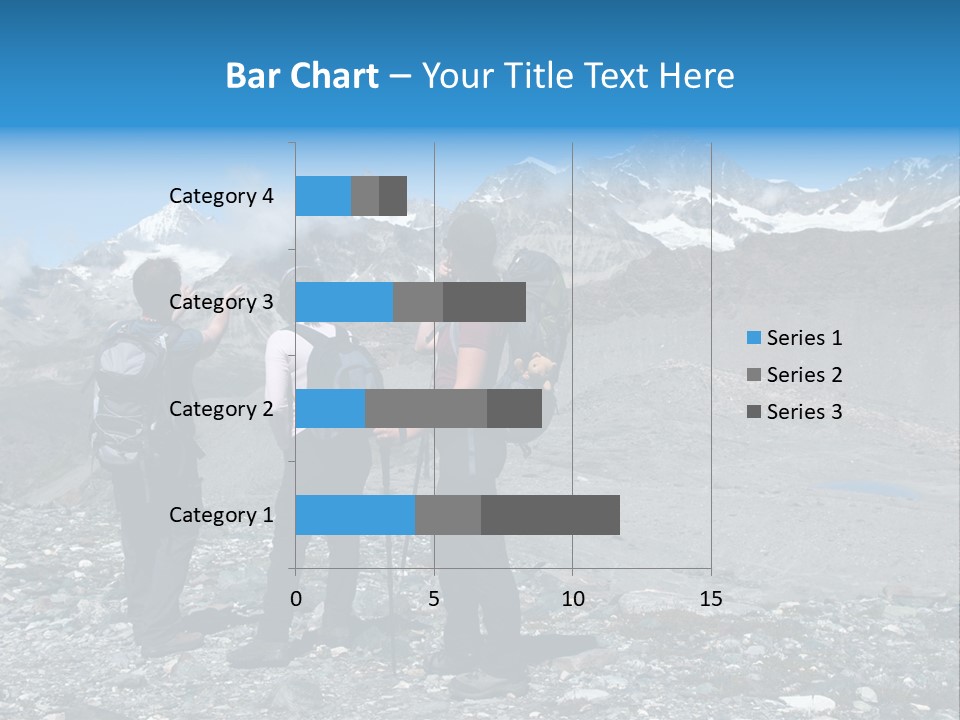 Group Of Hikers Enjoying Beautiful Landscape Of Swiss Alps PowerPoint Template