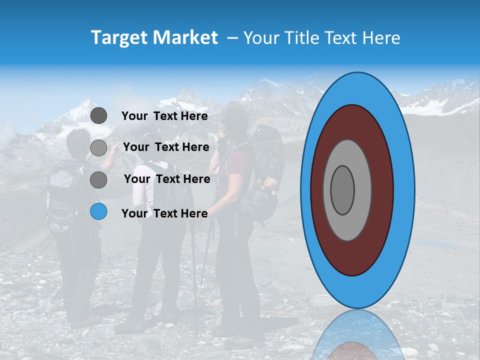 Group Of Hikers Enjoying Beautiful Landscape Of Swiss Alps PowerPoint Template