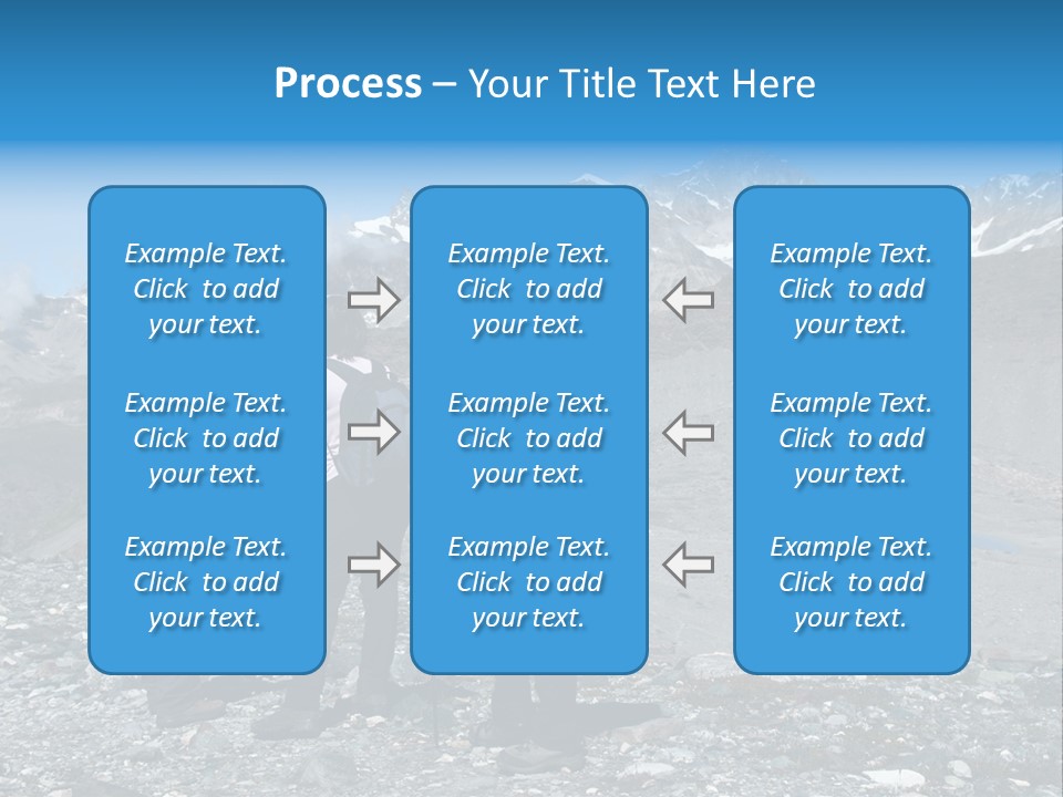 Group Of Hikers Enjoying Beautiful Landscape Of Swiss Alps PowerPoint Template