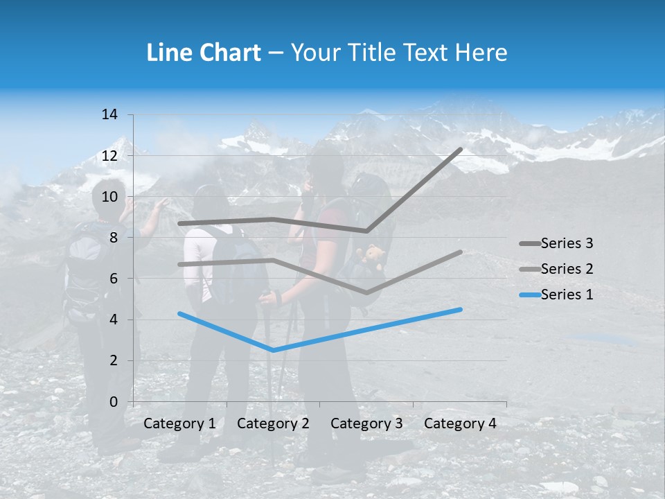 Group Of Hikers Enjoying Beautiful Landscape Of Swiss Alps PowerPoint Template
