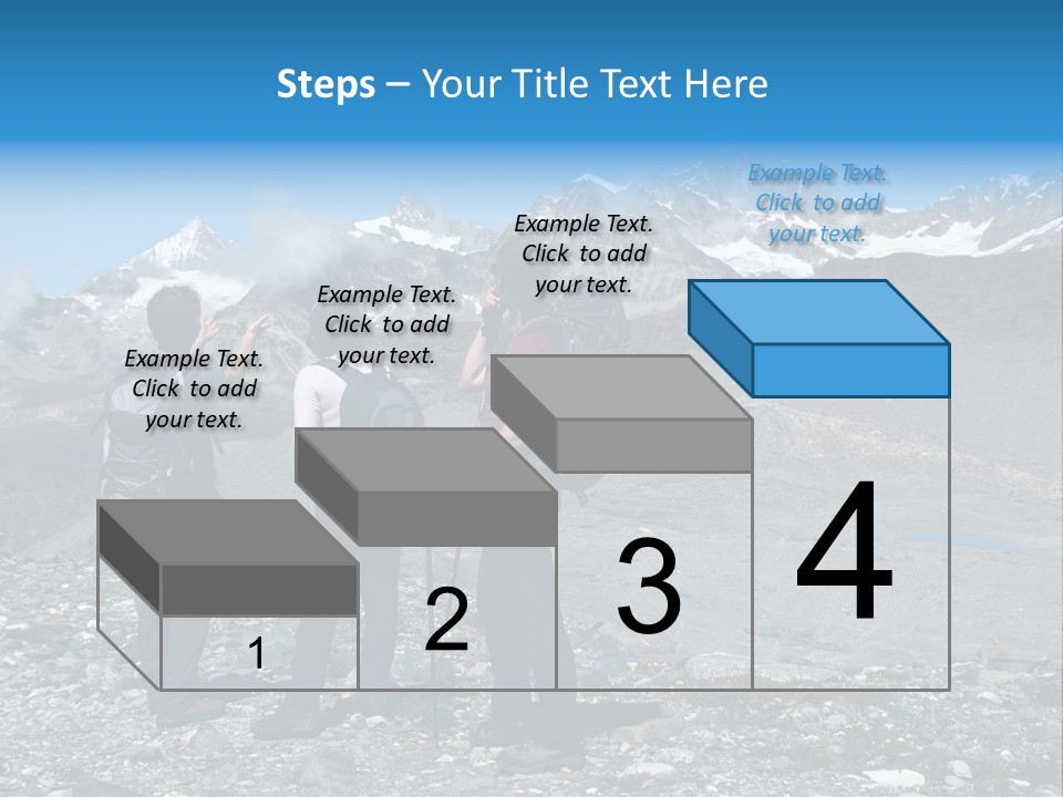 Group Of Hikers Enjoying Beautiful Landscape Of Swiss Alps PowerPoint Template
