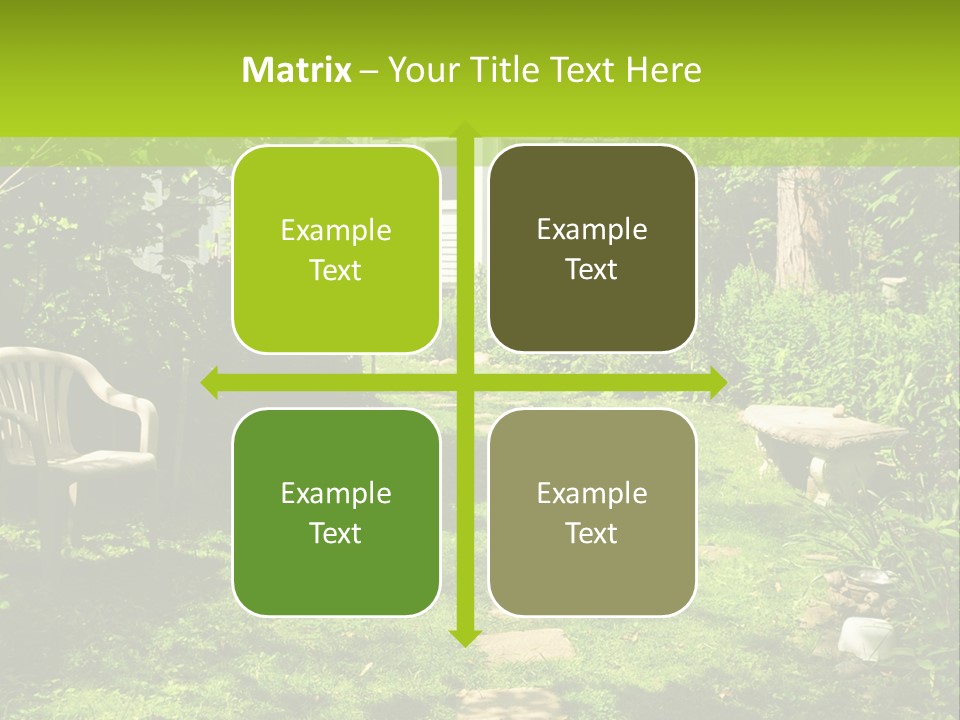 Path Of Steeping Stones Leading To A House In Lush Green Garden PowerPoint Template