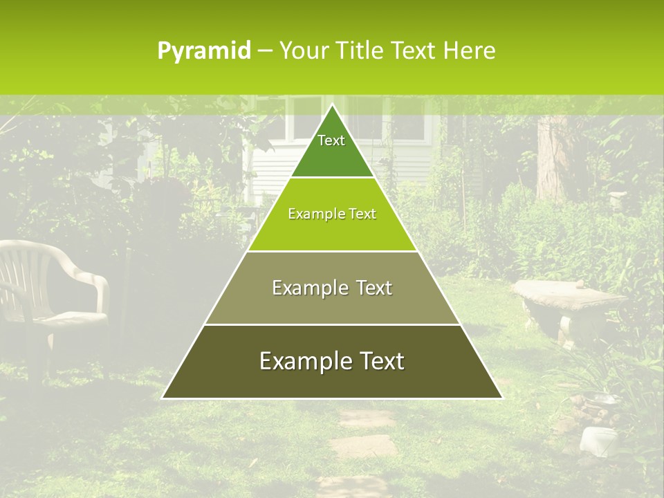 Path Of Steeping Stones Leading To A House In Lush Green Garden PowerPoint Template