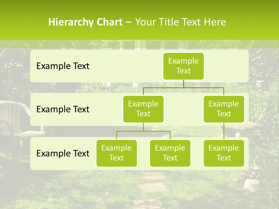 Path Of Steeping Stones Leading To A House In Lush Green Garden PowerPoint Template