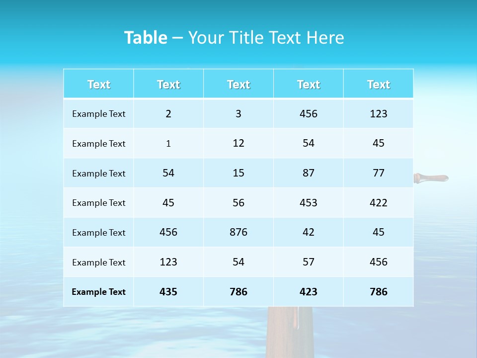 Ship Wheel Over A Sea Background. Digital Illustration PowerPoint Template